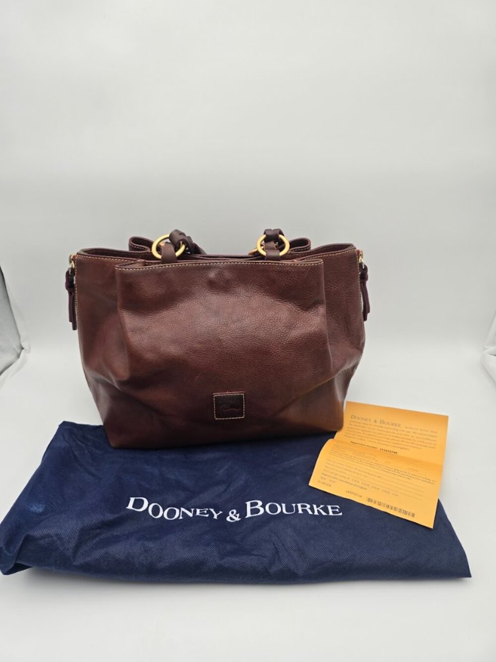 Dooney and Bourke Florentine Large Zip Barlow in Chestnut